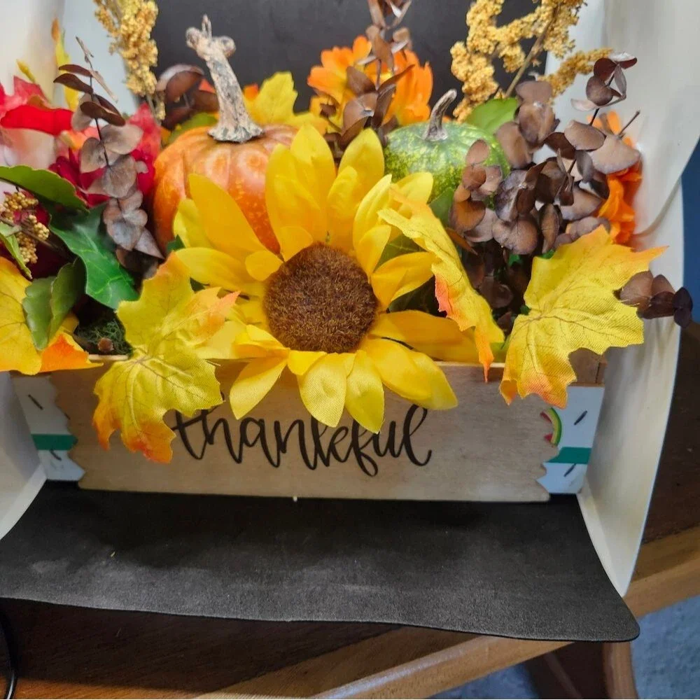 Hand Crafted Floral Centerpiece Fall Artificial Flower Table Arrangement